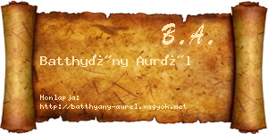 Batthyány Aurél névjegykártya